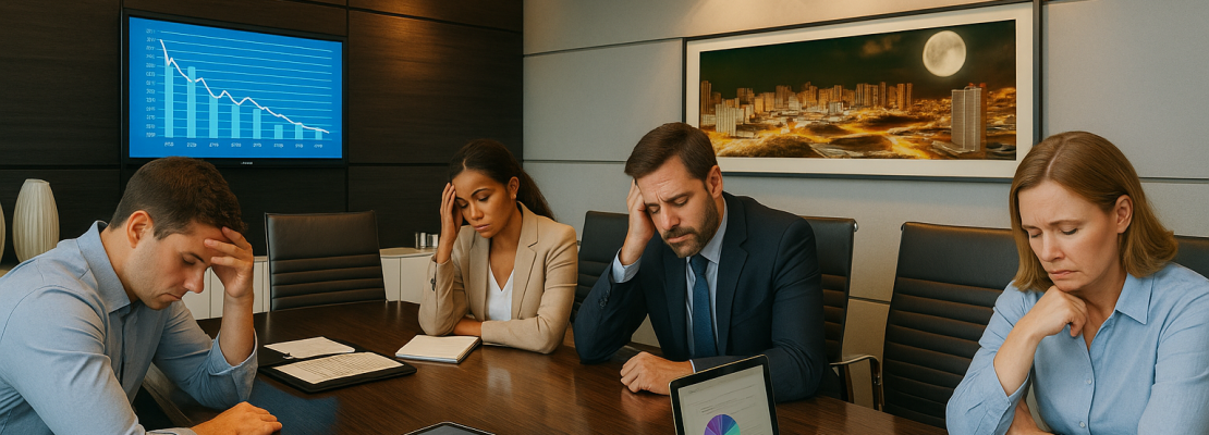 Reunião com uma equipe cansada